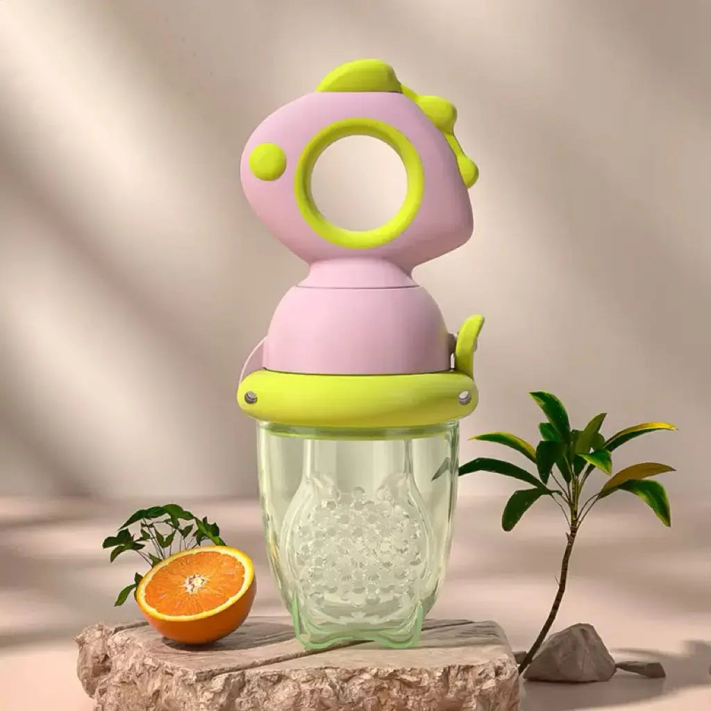 Silicone Fruit Teether, 1 Piece Rotating Push Type Fruit Feeder, Baby Fruit Feeder Pacifier, Baby Feeding Fruit Teether, Baby Food Supplement Feeder, Baby Teething Toy, Cute