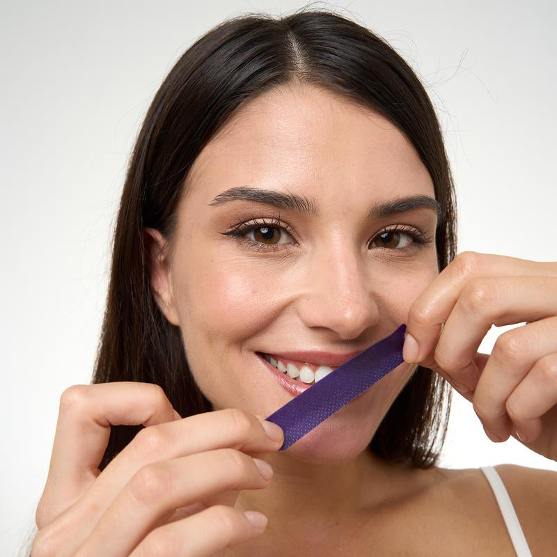 Revitalize Your Smile with DR.DENT Purple Teeth Whitening Strips - 7 or 21 Sessions of Enamel-Safe, Sensitive-Free Whitening!