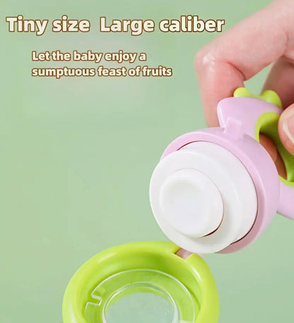 Silicone Fruit Teether, 1 Piece Rotating Push Type Fruit Feeder, Baby Fruit Feeder Pacifier, Baby Feeding Fruit Teether, Baby Food Supplement Feeder, Baby Teething Toy, Cute